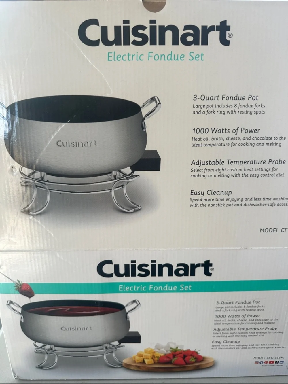 Cuisinart Brushed Silver Stainless Steel Fondue Set with Stand